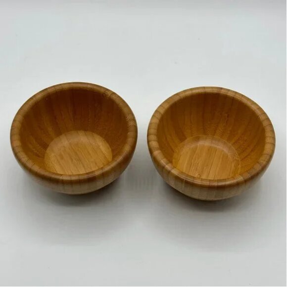 Pair of Pampered Chef Bamboo Party Snack Bowls - Picture 5 of 5